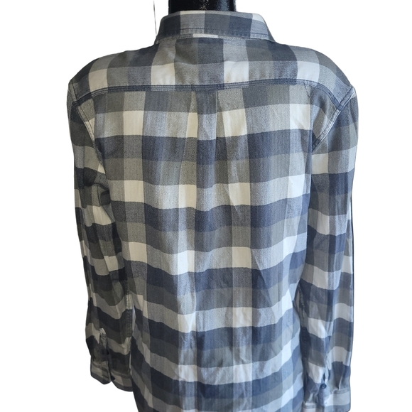 Vans Blue and Grey Plaid Flannel Shirt L - Picture 4 of 5